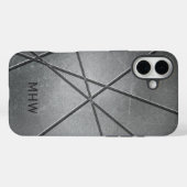 メタリックパターカスタムンのモノグラム電話ケース Case-Mate iPhoneケース (裏面 (横))