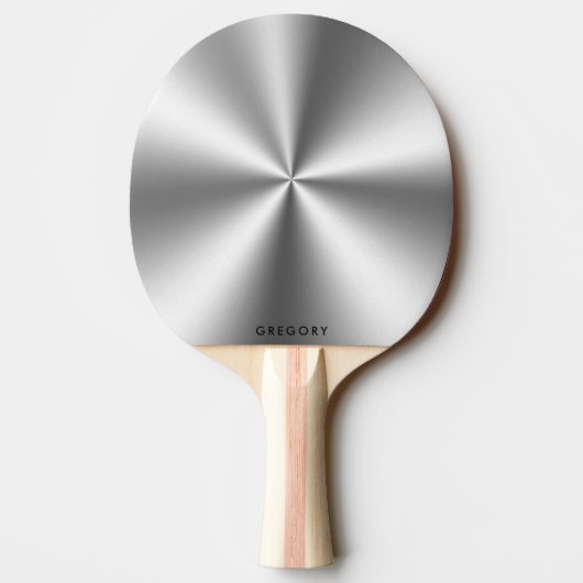 メタリックパーソナライズされたグレイ指示記号モノグラム 卓球ラケット (裏面)