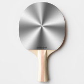 メタリックパーソナライズされたグレイ指示記号モノグラム 卓球ラケット (正面)