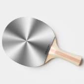 メタリックパーソナライズされたグレイ指示記号モノグラム 卓球ラケット (横)