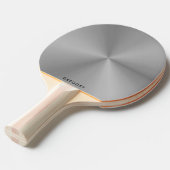 メタリックパーソナライズされたグレイ指示記号モノグラム 卓球ラケット (正面アングル)