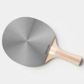 メタリックパーソナライズされたグレイ指示記号モノグラム 卓球ラケット (横)