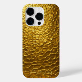 メタリックパーソナライズされたチタン金ゴールド放射状テクスチャ Case-Mate iPhone 14 PROケース