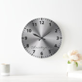 メタリックパーソナライズされたラジアルテクスチャ ラージ壁時計 (ホーム)