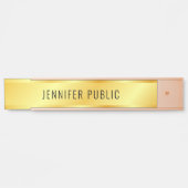 メタリックパーソナライズされたルックフェイク金ゴールドのドア記号 サインプレート (正面)