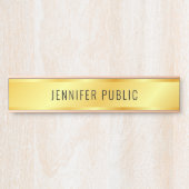 メタリックパーソナライズされたルックフェイク金ゴールドのドア記号 サインプレート (正面)