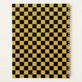 メタリックパーソナライズされた金ゴールドブラックスクエアパターン プランナー手帳 (裏面)