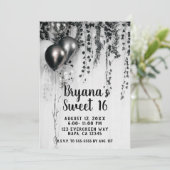 メタリックパーティー素朴バルーンIvy White Sweet 16 招待状 (スタンド正面)