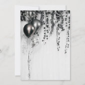 メタリックパーティー素朴バルーンIvy White Sweet 16 招待状 (裏面)