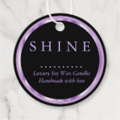 メタリックパープルおよびブラックメッセージカード フェイバータグ (正面)