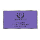 メタリックパープルとシルバーのロゴと背景の追加 ラベル (正面)