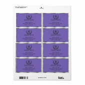 メタリックパープルとシルバーのロゴと背景の追加 ラベル (フルシート)