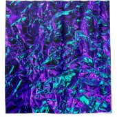 メタリックパープルとティール(緑がかった色) シャワーカーテン (正面)