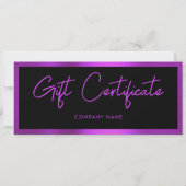 メタリックパープルのギフト券 (裏面)