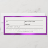 メタリックパープルのギフト券 (正面)