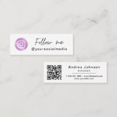 メタリックパープルグラディエント後を追インスタグラムMe QR スキニー名刺 (正面/裏面)