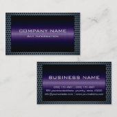 メタリックパープルステンレスグレー鋼製穴ルック#2 名刺 (正面/裏面)