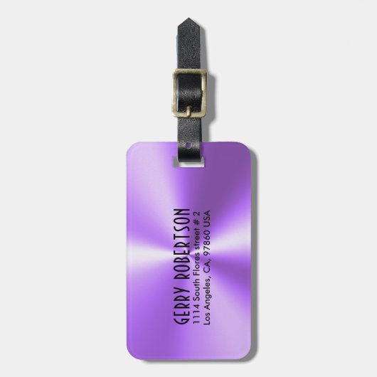 メタリックパープルステンレス鋼の外観 ラゲッジタグ (正面縦)