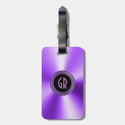 メタリックパープルステンレス鋼の外観 ラゲッジタグ (裏面縦)