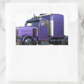 メタリックパープルセミトラクタトレーラートラック 長方形シール (バッグ)