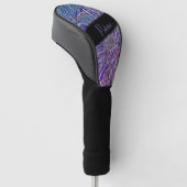 メタリックパープルフローラ ゴルフヘッドカバー (アングル)