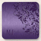 メタリックパープルブラシアルミニウムパープルレース コースター (正面)