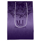 メタリックパープルブラシアルミニウムパープルレース ミディアムペーパーバッグ (裏面)