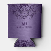 メタリックパープルブラシアルミニウムパープルレース 缶クーラー (正面)