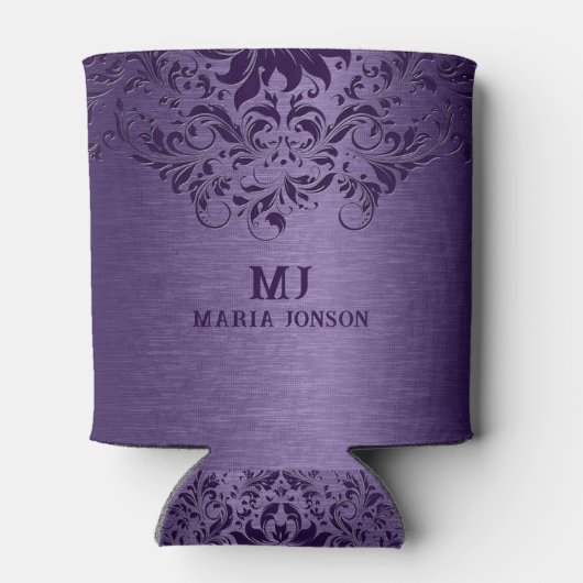 メタリックパープルブラシアルミニウムパープルレース 缶クーラー (裏面)