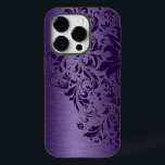 メタリックパープルブラシアルミニウムパープルレース Case-Mate iPhone 14 PROケース<br><div class="desc">深い紫色トーン金属ブラシ仕上げアルミニウム暗い紫色のフローラレースで見える。他の製品と8色で利用可能違う。</div>