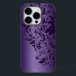 メタリックパープルブラシアルミニウムパープルレース Case-Mate iPhone 14 PROケース<br><div class="desc">深い紫色トーン金属ブラシ仕上げアルミニウム暗い紫色のフローラレースで見える。他の製品と8色で利用可能違う。</div>