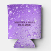 メタリックパープル抽象芸術雨滴 缶クーラー (裏面)