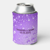 メタリックパープル抽象芸術雨滴 缶クーラー (缶裏面)