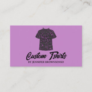 メタリックパープルTシャツプリント衣料品 名刺