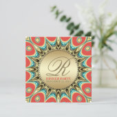 メタリックヒマワリゴールデンディナーパーティの招待状 招待状 (スタンド正面)