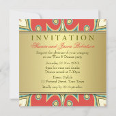 メタリックヒマワリゴールデンディナーパーティの招待状 招待状 (裏面)