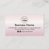 メタリックピンクのシックなグラデーションハート追加ロゴ美しい ロイヤリティカード (裏面)