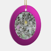 メタリックピンクサークル&パステルグラナイトロック セラミックオーナメント (右)