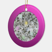 メタリックピンクサークル&パステルグラナイトロック セラミックオーナメント (左)