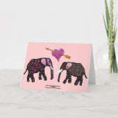 メタリックピンクゾウのバレンタインデー シーズンカード (裏面)