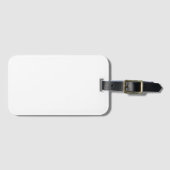 メタリックピンクダマスバーガンディ背景モノグラム ラゲッジタグ (正面横)