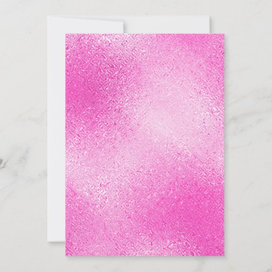 メタリックピンクブラック&金ゴールドエンボス誕生日 招待状 (裏面)