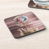 メタリックピンクローズコースターセット コースター (左側)