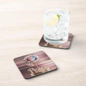 メタリックピンクローズコースターセット コースター (右側)