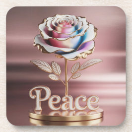 メタリックピンクローズコースターセット コースター