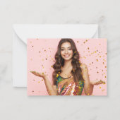 メタリックピ感謝していンクyou卒業写真 ノートカード (裏面)