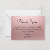 メタリックピ感謝していンクyou卒業写真 ノートカード (正面)