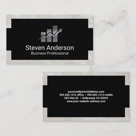 メタリックファイナンスのロゴ | バーグラフ 名刺 (正面/裏面)