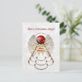 メタリックフィリグリーメリークリスマスエンジェル シーズンポストカード (スタンド正面)