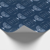 メタリックフィリグリー（ユダヤ教）メノラーピースラブライト ラッピングペーパー (角)